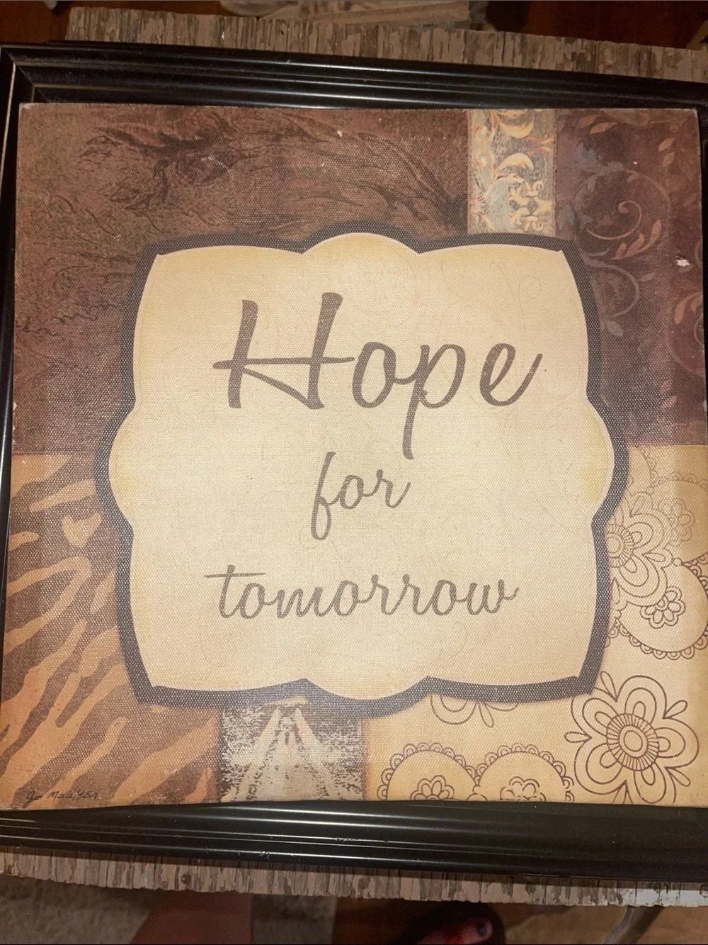 Hope for Tomorrow Framed Wall Art - Neutral Brown and Tan